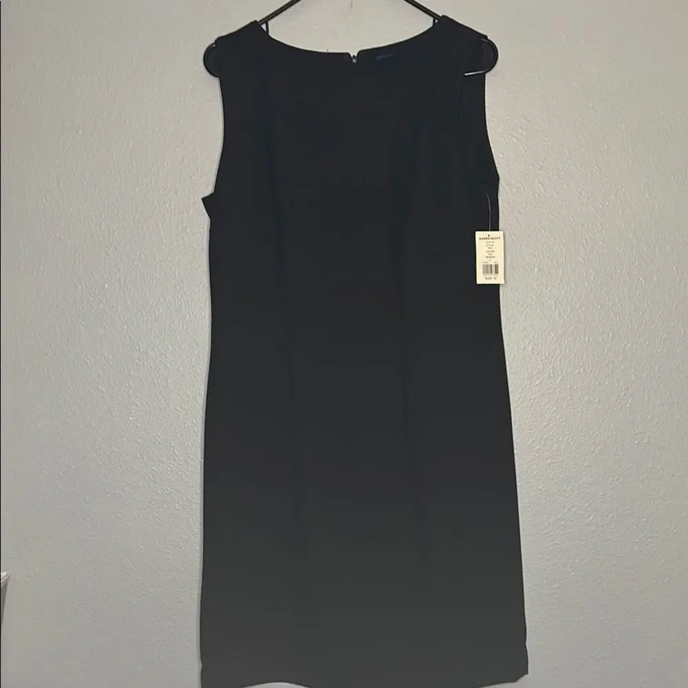 NWT NEW Karen Scott Black Mid Knee Length Sleeveless Career Dress Size 10